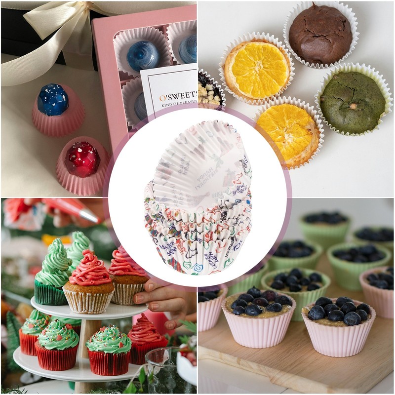 200 Count Cupcake Liners Cupcake Cups Standard Size, Birthday gallery