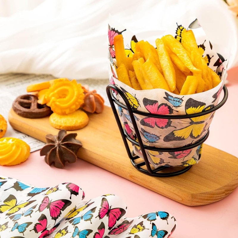 Waterproof Butterfly Wax Paper Sheets - 100 Pcs, Perfect for Sandwiches & Snacks gallery