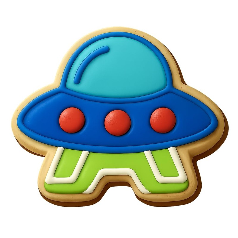 Cartoon Spaceship Cookie Cutter & Stamp - 4x3.5 gallery