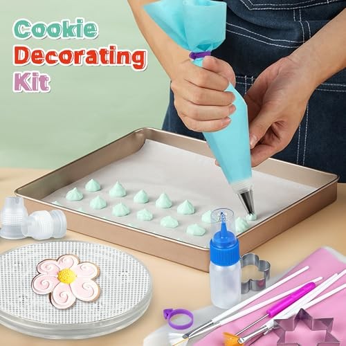 112 PCS Cookie Decorating Kit Supplies Including Acrylic Turntable Brushes gallery
