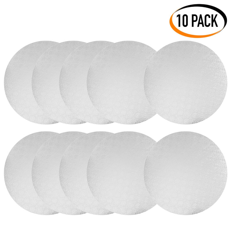 O'CREME White Wraparound Cake Pastry round Drum Board 1/4 Inch Thick, 10 Inch Di gallery
