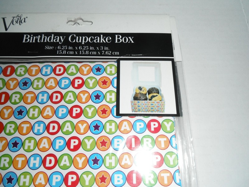 lot of 4 voila birthday cupcake box new gallery