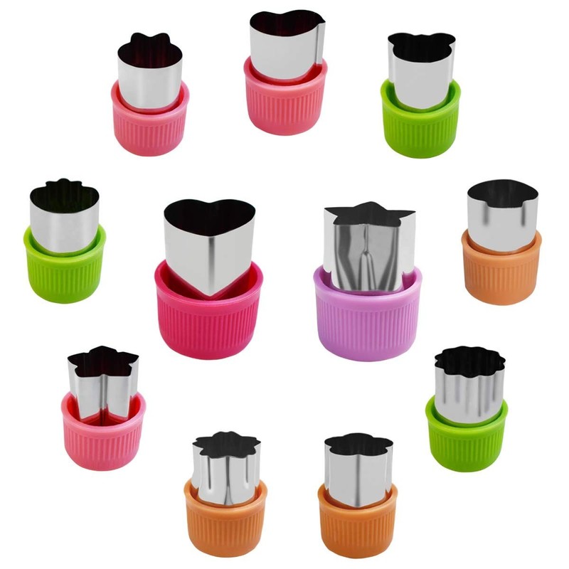 11Pack Stainless Steel Vegetable Cutter Shapes Set Mini Cookie Fruit Cutters