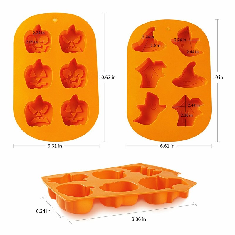 3Pcs Baking Mold Silicone DIY Chocolate Cake Cupcake Ice Halloween Pumpkin Ghost gallery