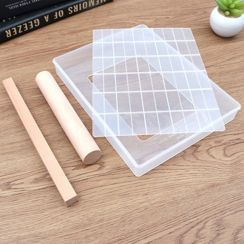 4 Pcs Set Nougat Non Stick Silicone Baking Tools Pastry Plate Rolling Pin Stick