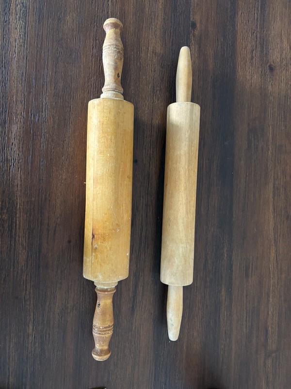 2 Vintage Classic Style Wood Rolling Pin for Baking, Pastry Pizza Dough