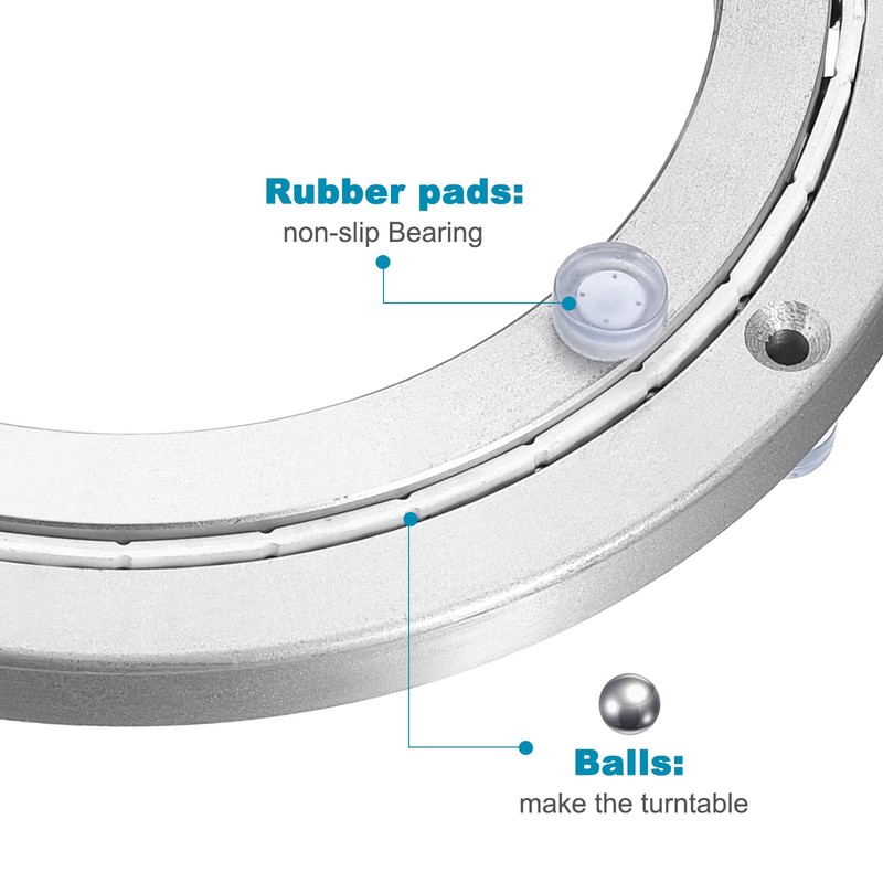 Aluminum Lazy Susan Metal Rotating Turntable 8 Inch Mute for Dining-Table Silver gallery