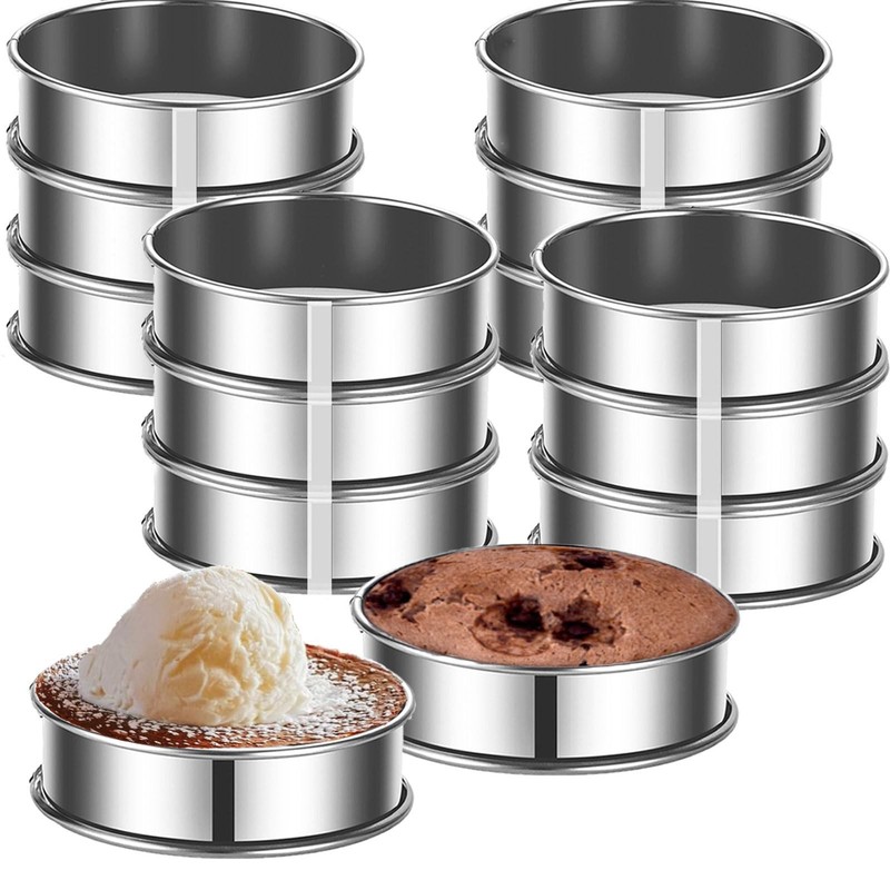 12packs Crumpet Rings 4 Inch English Muffin Rings Stainless Steel Double Roll…