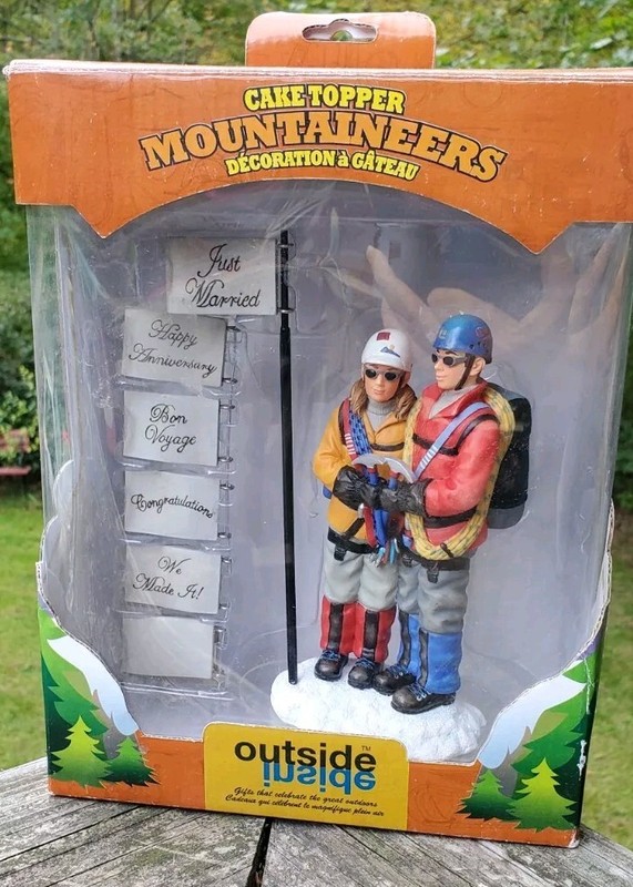 Outside Inside Gifts Mountaineers Couple Cake Topper Multi-Occasion Flags 2005