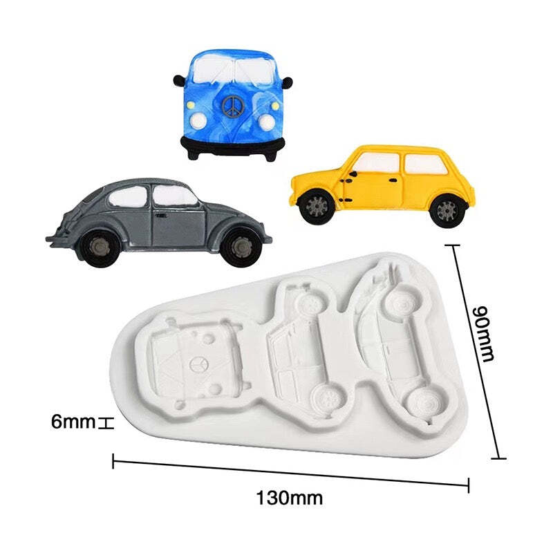 Mini Vintage Cars Silicone Mould Kombi Van VM Beetle Mini Cooper Father’s Day
