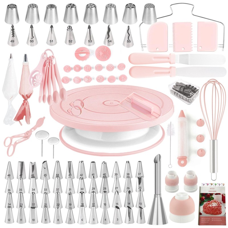 Cake Decorating Kit,137pcs Cake Decorating Supplies with Cake Turntable for D…