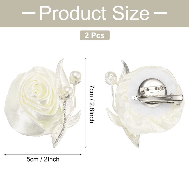 2 Pcs Boutonnieres for Men, Cream White Groom Corsage Artificial Flower gallery