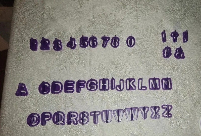Wilton Letter and Number Fondant Cutters Set 40-Pieces Purple