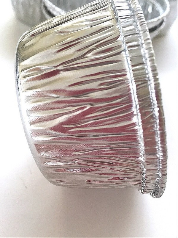 100 Aluminum Foil Muffin Cupcake Ramekin 4oz Cups with Lids Disposable gallery