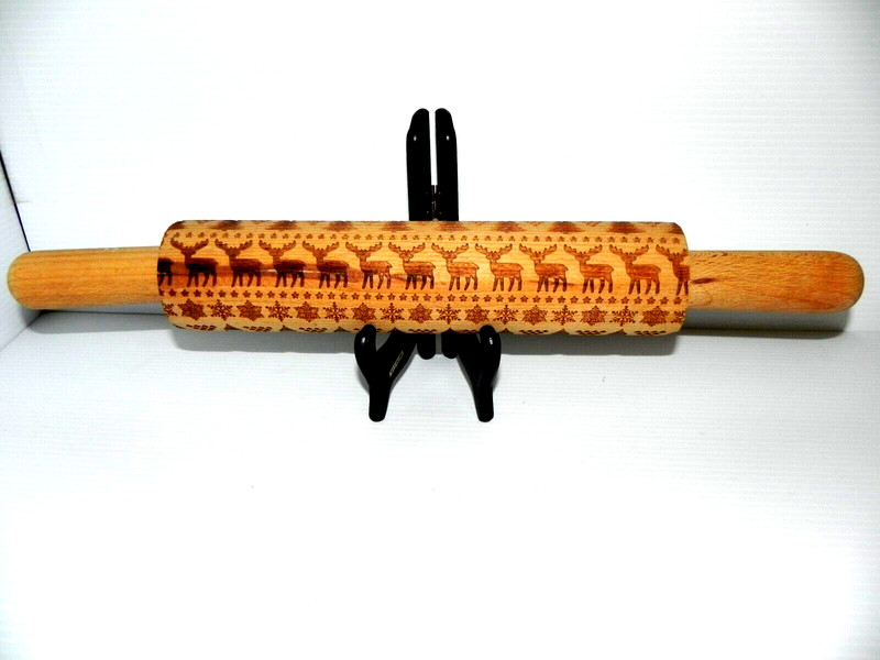 CIROA Embossed Rolling Pin Holiday Christmas Trees/ Deers/ Snowflakes.