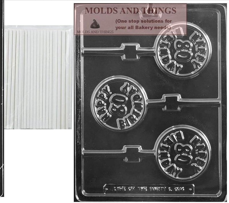 80th Birthday Chocolate Candy Mold Eighty Happy Birthday Plastic Candy Mold
