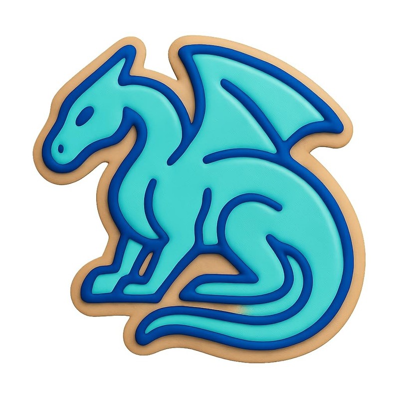 Crouching Adult Dragon Cookie Cutter & Stamp - 4x3.7 gallery
