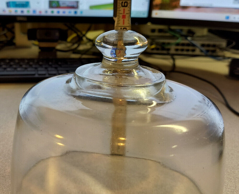 Small Glass Dome 5” Top Of Handle, 4” Top Of Dome, 6” Round. Glass gallery