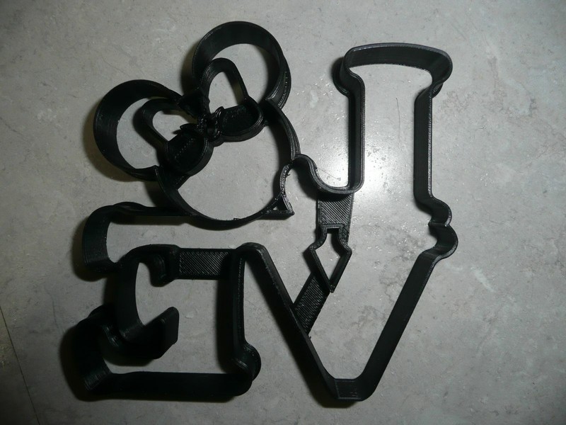 MINNIE MOUSE HEAD LOVE WORD LETTERS VALENTINE WEDDING COOKIE CUTTER USA PR3327 gallery