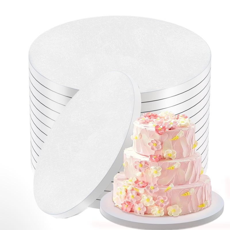 10 Inch Cakeboard 12 Pack 1/2 Inch Thick Round Cake Boards Bend Resistant & S…