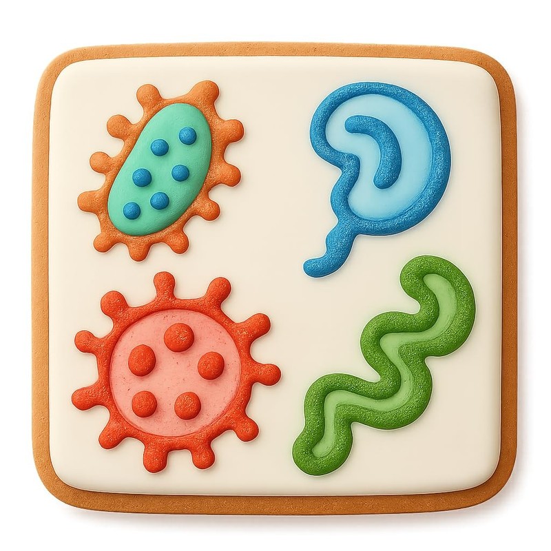 Rod-Shaped Bacteria Mini Cookie Cutter & Stamp, Fondant & Clay - 4x4" gallery