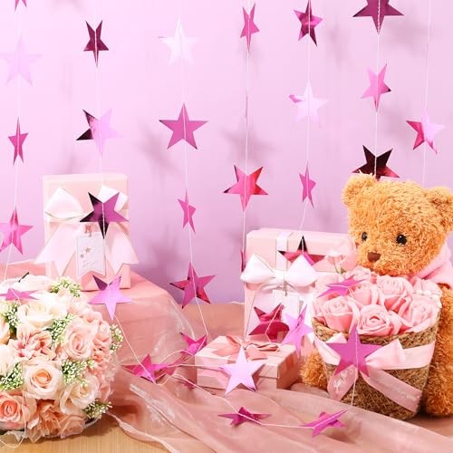 Feet Glitter Star Garland Banner 2026 Party Decoration Double Side Pink 78 gallery