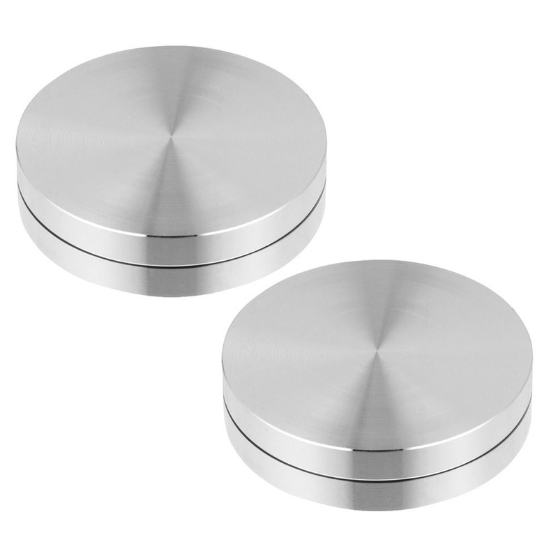 2 Pcs Rotating Cake Stand Bases Aluminium Alloy Table Turntable Bearings gallery