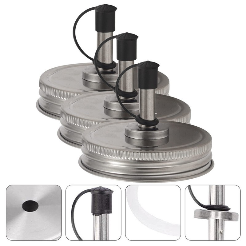 3PCS Jar Oil Pour Spout Lids Oil Bottle Nozzle Mason Jar Spout Lids Glass Jars gallery