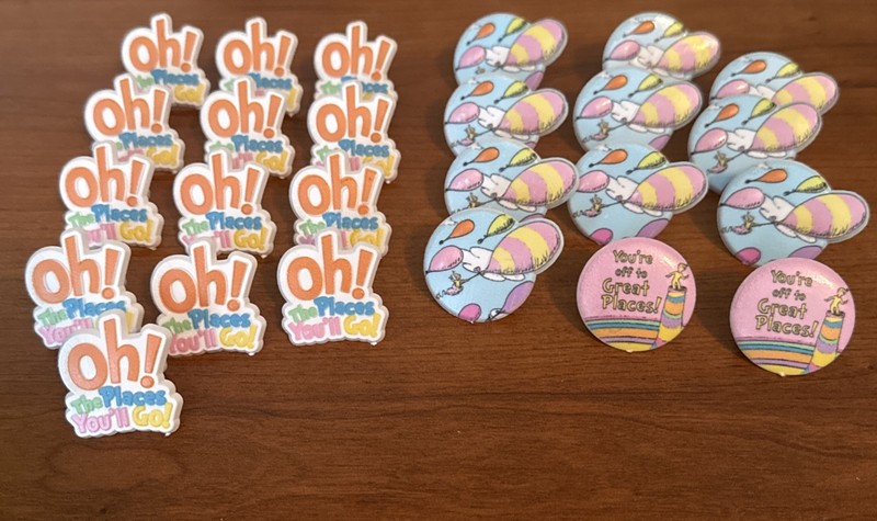 Lot 25 Dr. Seuss™ Cupcake Rings Oh The Places You’ll Go Party Decorations NEW