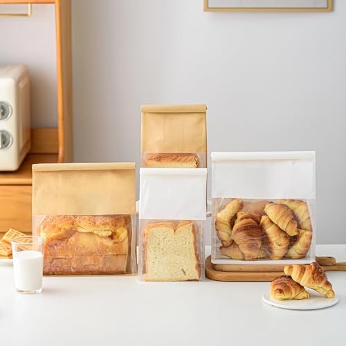 Pcs 3.9 Inch Kraft Paper Bread Bags with Tin Tie, Large Homemade Small 50 Brown gallery