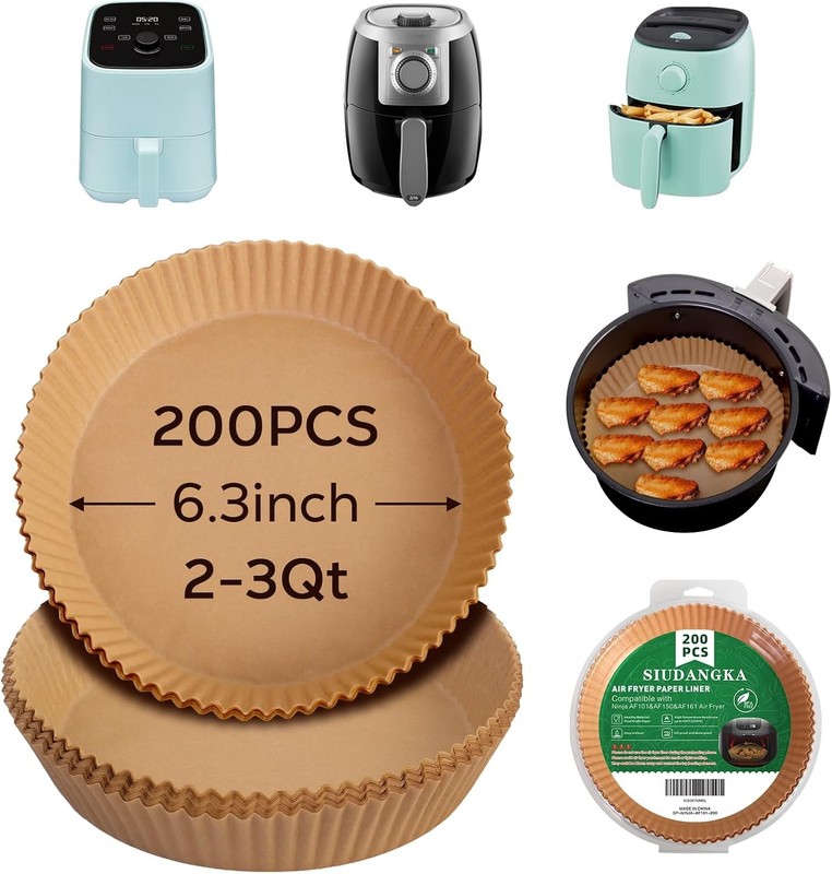 Mini Air Fryer Liners for 2qt Air Fryer, 200 Pcs Non-Sti Air