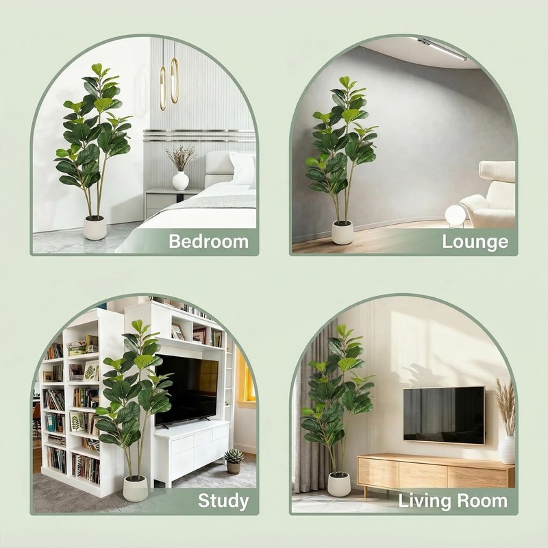 Timberhide 6Ft Artificial Fiddle Leaf Fig Tree For Indoor Home Office gallery