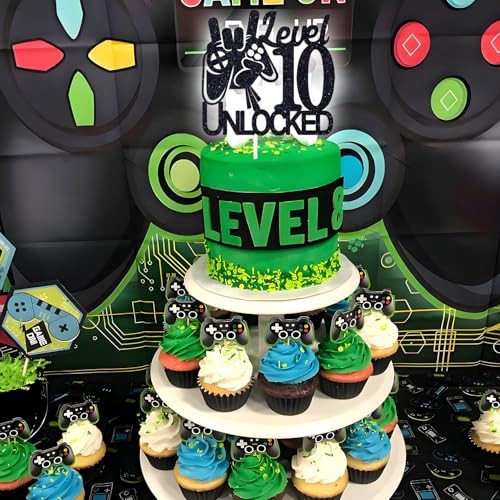 Tivurcia Unlocked Cake Topper - Video Game Boys 10th Birthday Cake Level 10 gallery