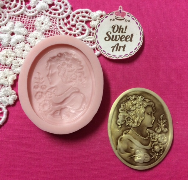 Big Lady Cameo Silicone Mold Food Cake soap fondant Decoration Cupcake (FDA)