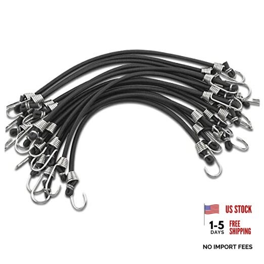 15 Pack Heavy Duty Bungee Cords with Hooks 11 Inch Mini Rubber Bungee Cord