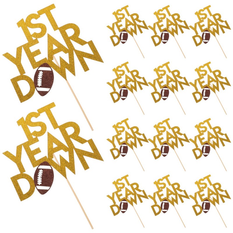 20 Pcs Rugby Boy Baby Shower Decorations Football Cake Topper Toppers for Boys