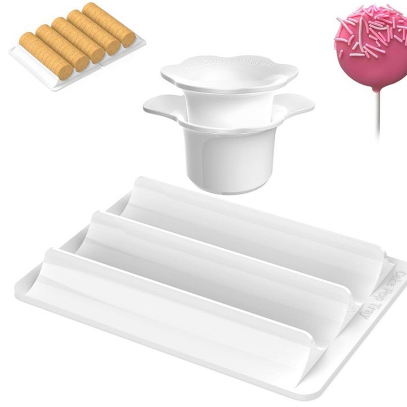 Round Cake Maker Mold Set 2pcs Cutter with 1pc Tray Diy Baking Supplies