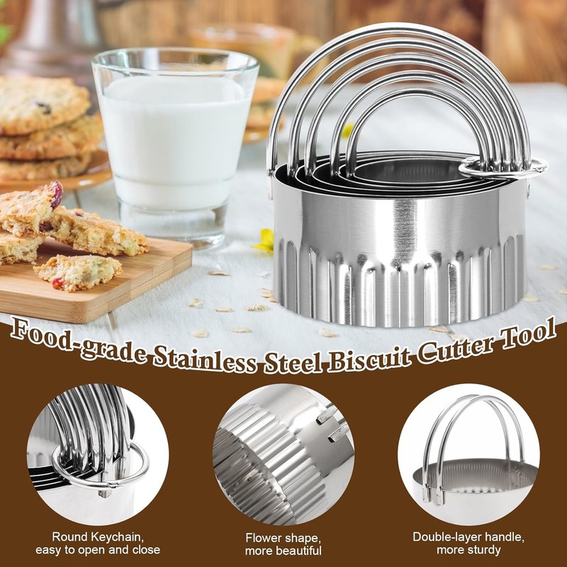 3 5 Cookie Stamps Biscuit Cutter Set 3 Molds Metal Cookie Press Mold Wooden gallery