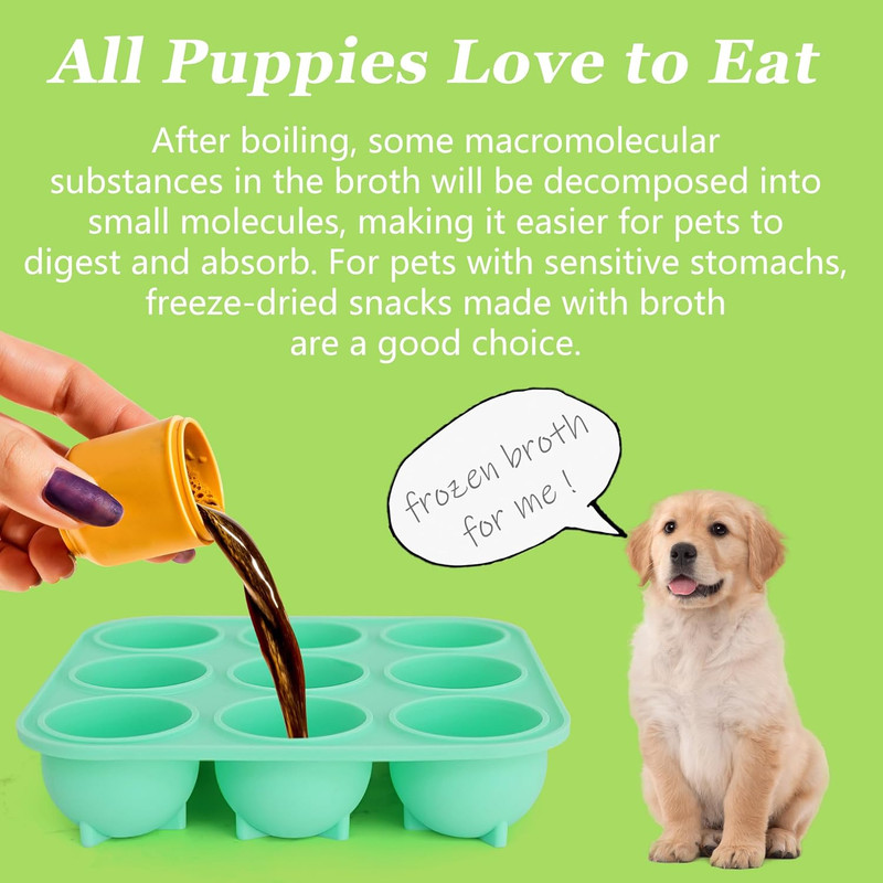 9Cavities Silicone Dog Treat Mold for Woof Pupsicle & Power Chewer Pupsicle, Fro gallery