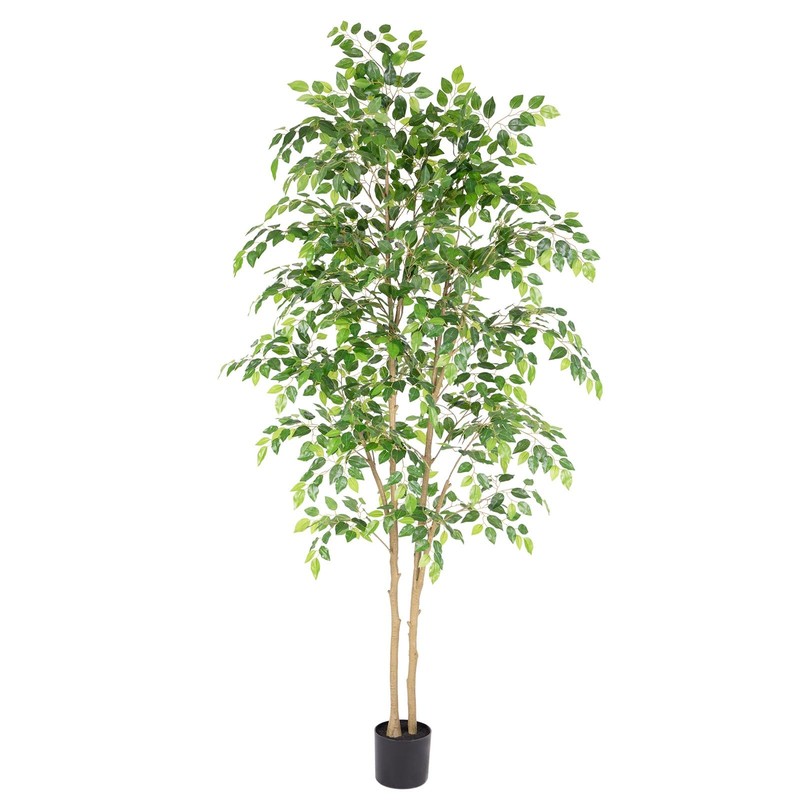 Nafresh Tall Uv Resistant Ficus Tree Artificial6Ft72In Faux Ficus Tree