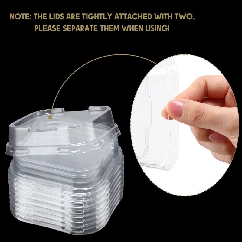 100 Pcs Mini Square Red Baking Cups with Lids 5oz Aluminum Foil Mini Cake Pan... gallery