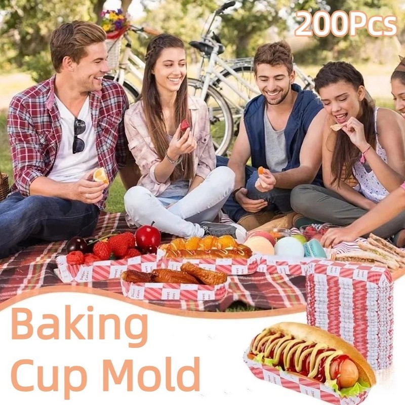 200Pcs Cupcake Liner Disposable Baking Cups Muffin Liner Chocolate Candy Mold US gallery