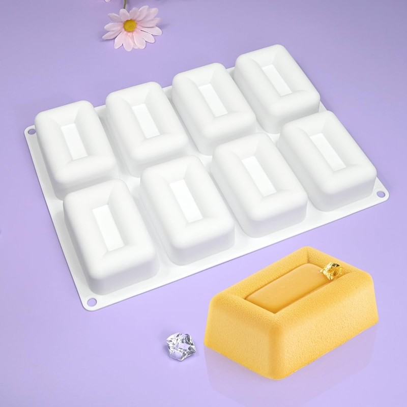 Silicone Molds Mousse Mold 3D Rectangle Shape Silicone Mold DIY Cake Mousse f... gallery