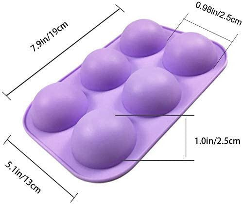 2 Pack 6-Cavity Semi Sphere Silicone Mold, Baking Mold for Making Hot Chocolate gallery