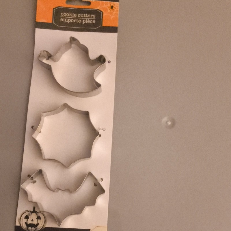 Halloween Mini Metal Cookie Cutters Set 3pc Ghost Star Bat, Silver
