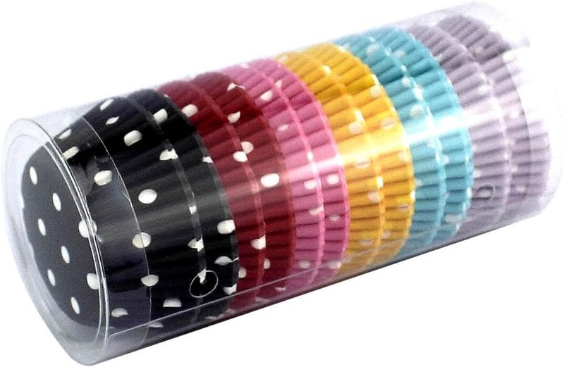 Rainbow Mini Polka Dots Cupcake Liners 300 Pcs, No Smell, Food Grade & gallery
