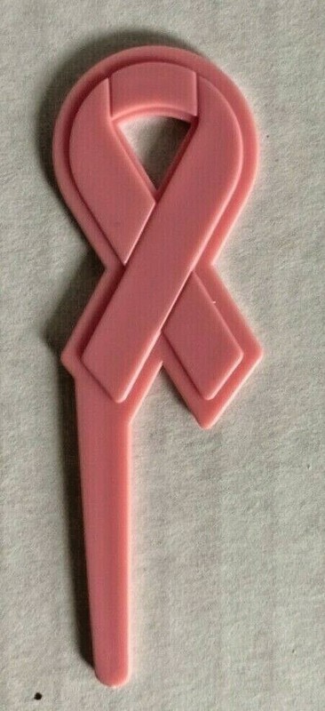 Bakery Crafts Plastic Cupcake Rings Toppers New Lot of 6 “Cancer Awareness” #2