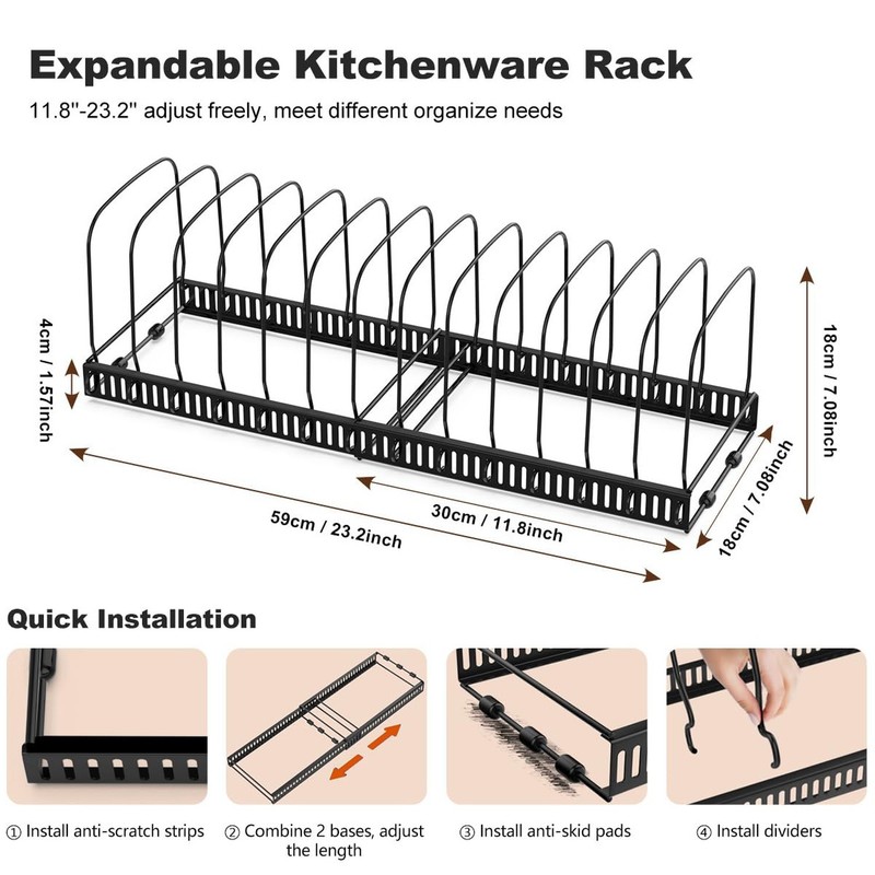 Housolution 2 Pack Baking and Cookie Sheet Organizer, 12"-23" Expandable Cutt... gallery
