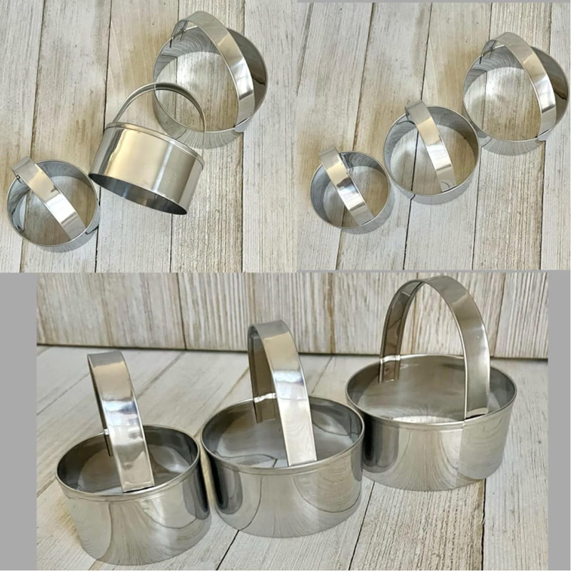 NEW 3 Pieces round Biscuit Cutter with Handle - Stainless Steel gallery