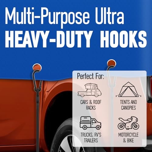 10 Pack Mini Bungee Cords with Carabiner Hooks 8 Inch Length Bungie Straps for gallery